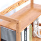 Natural Urban Etagere Bookshelf Manufactured Wood Bookcase with Caster Wheels