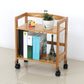 Natural Urban Etagere Bookshelf Manufactured Wood Bookcase with Caster Wheels