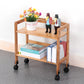 Natural Urban Etagere Bookshelf Manufactured Wood Bookcase with Caster Wheels