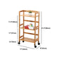 Natural Urban Etagere Bookshelf Manufactured Wood Bookcase with Caster Wheels