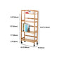 Natural Urban Etagere Bookshelf Manufactured Wood Bookcase with Caster Wheels