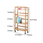 Natural Urban Etagere Bookshelf Manufactured Wood Bookcase with Caster Wheels