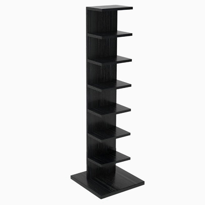 13.78"W Bookcase Contemporary Style Invisible Bookshelf for Home Office 13.8"L x 13.8"W x 49.5"H Black Clearhalo 'Bookcases' 'furn' 'furn_bookcases' 'Furniture' 'Office Furniture' 5180161