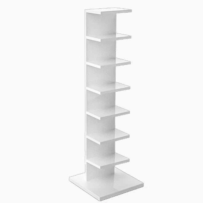13.78"W Bookcase Contemporary Style Invisible Bookshelf for Home Office 13.8"L x 13.8"W x 49.5"H White Clearhalo 'Bookcases' 'furn' 'furn_bookcases' 'Furniture' 'Office Furniture' 5180171