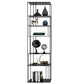 Office Etagere Bookshelf Modern Bookcase with Rectangle Shelves
