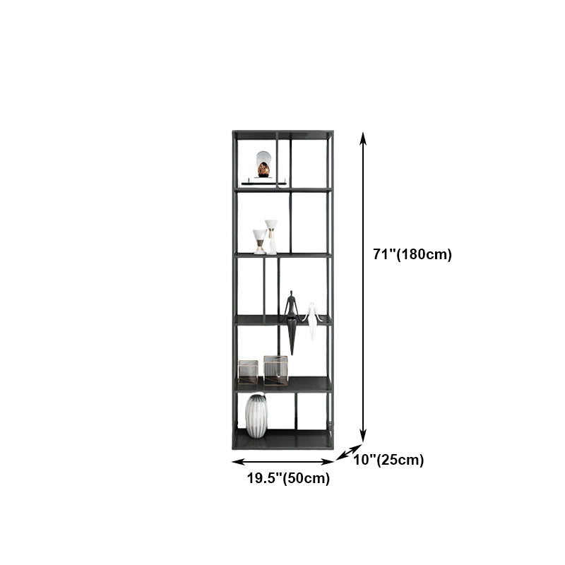 Office Etagere Bookshelf Modern Bookcase with Rectangle Shelves
