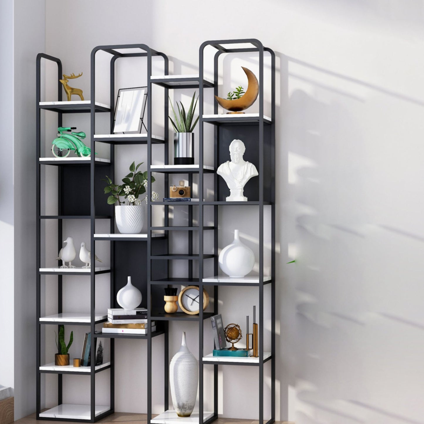 70.87"H Bookcase Contemporary Style Open Back Bookshelf for Home Office