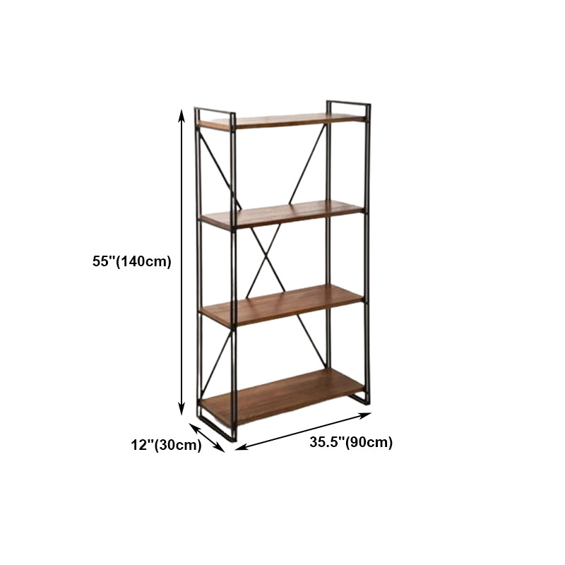 Home Office Etagere Bookshelf Modern Bookcase with Rectangle Shelves