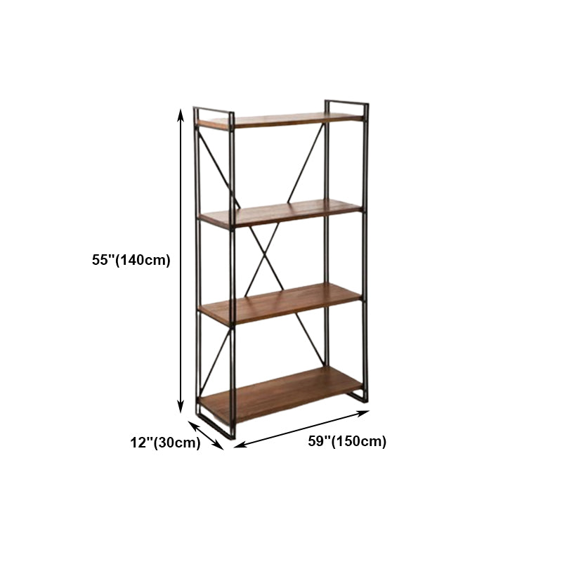 Home Office Etagere Bookshelf Modern Bookcase with Rectangle Shelves