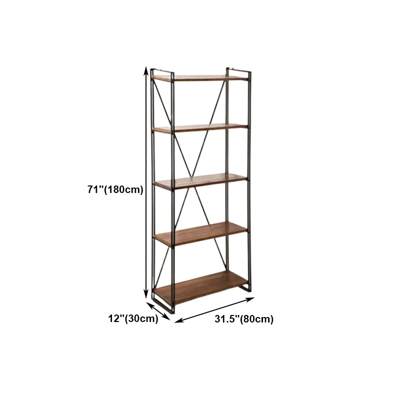 Home Office Etagere Bookshelf Modern Bookcase with Rectangle Shelves
