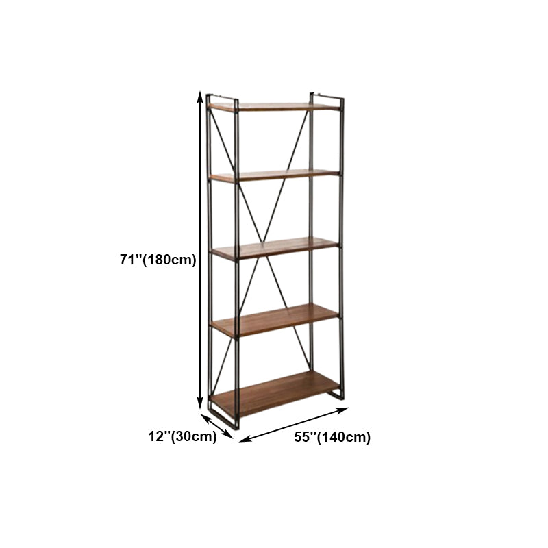 Home Office Etagere Bookshelf Modern Bookcase with Rectangle Shelves