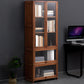 Contemporary Style Wood Bookcase Closed Back Bookshelf with Door for Home