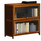 Contemporary Style Wood Bookcase Closed Back Bookshelf with Door for Home