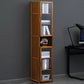 Contemporary Style Wood Bookcase Closed Back Bookshelf with Door for Home
