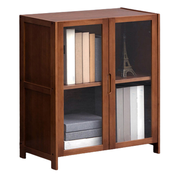 Contemporary Style Wood Bookcase Closed Back Bookshelf with Door for Home