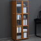 Contemporary Style Wood Bookcase Closed Back Bookshelf with Door for Home
