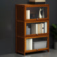Contemporary Style Wood Bookcase Closed Back Bookshelf with Door for Home