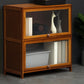 Contemporary Style Wood Bookcase Closed Back Bookshelf with Door for Home