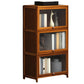 Contemporary Style Wood Bookcase Closed Back Bookshelf with Door for Home