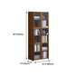 Contemporary Style Wood Bookcase Closed Back Bookshelf with Door for Home