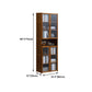 Contemporary Style Wood Bookcase Closed Back Bookshelf with Door for Home