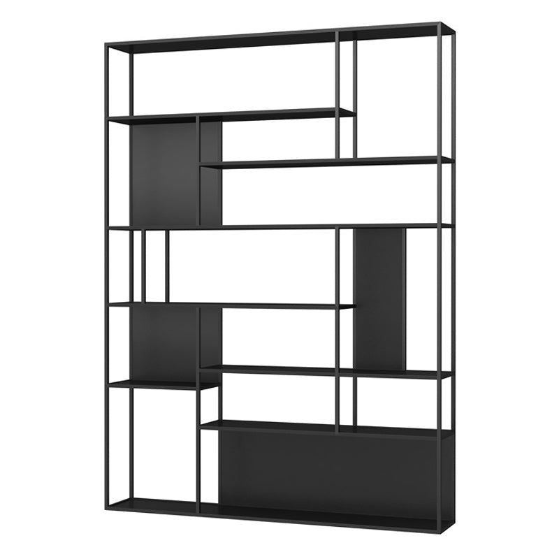 Home Office Etagere Bookcase Modern Metal Bookshelf with Rectangle Shelves