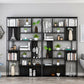 Home Office Etagere Bookcase Modern Metal Bookshelf with Rectangle Shelves