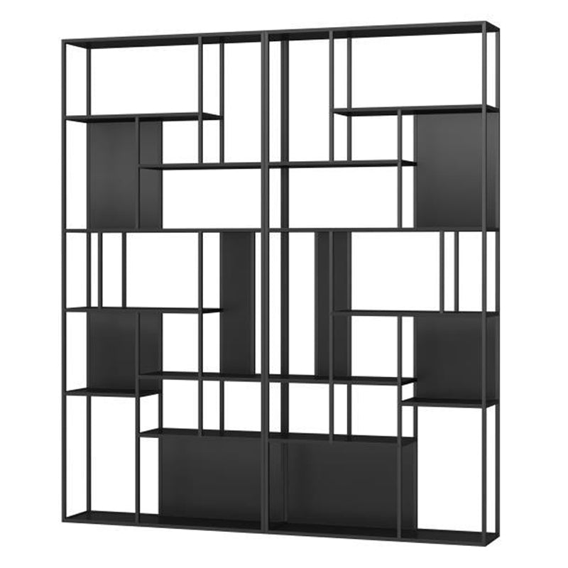 Home Office Etagere Bookcase Modern Metal Bookshelf with Rectangle Shelves