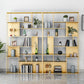 Home Office Etagere Bookcase Modern Metal Bookshelf with Rectangle Shelves