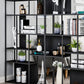 Home Office Etagere Bookcase Modern Metal Bookshelf with Rectangle Shelves