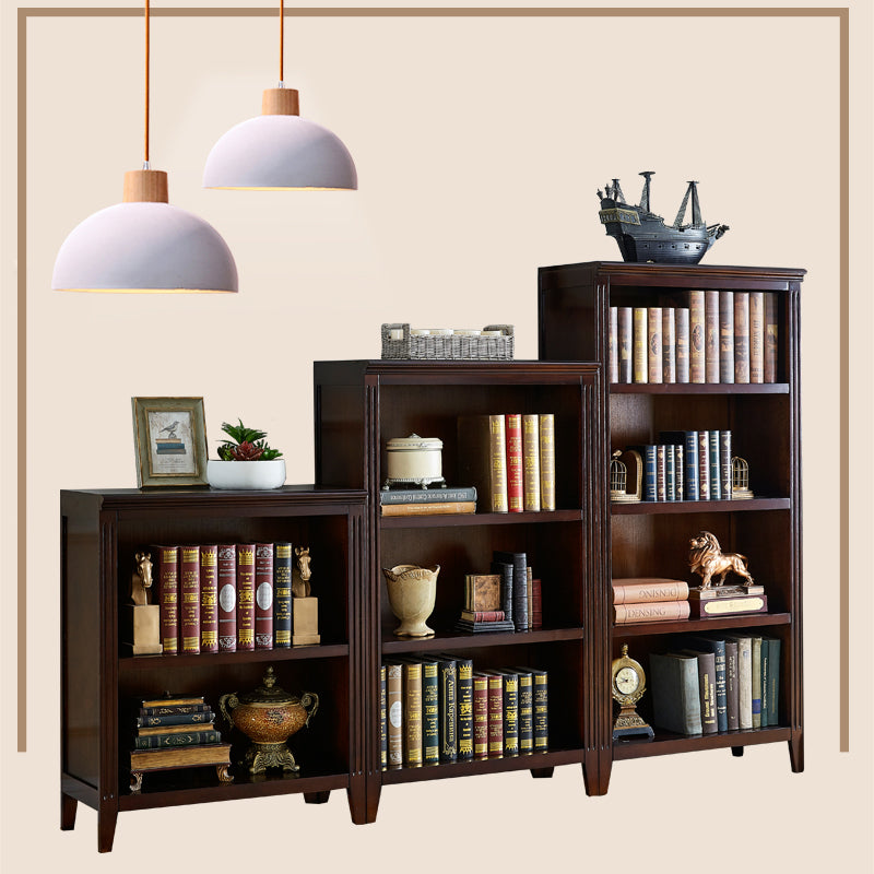 Home Standard Bookcase Contemporary Solid Wood Fixed Bookshelf