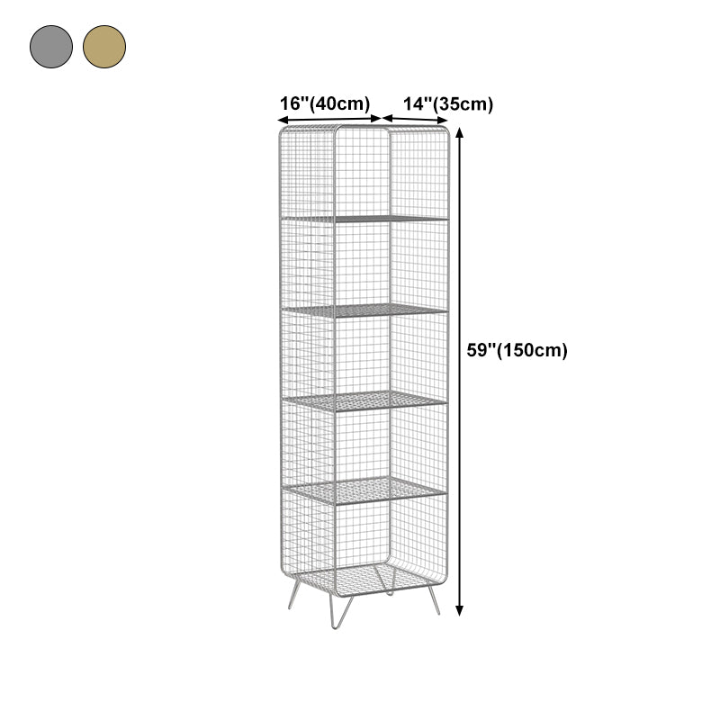 Moderne Style Bookshelf Standard geschlossener Back Metal -Bücherregal für Zuhause
