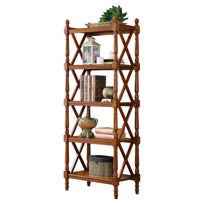 Solid Wood Standard Bookcase Modern Fixed Bookshelf for Home Office