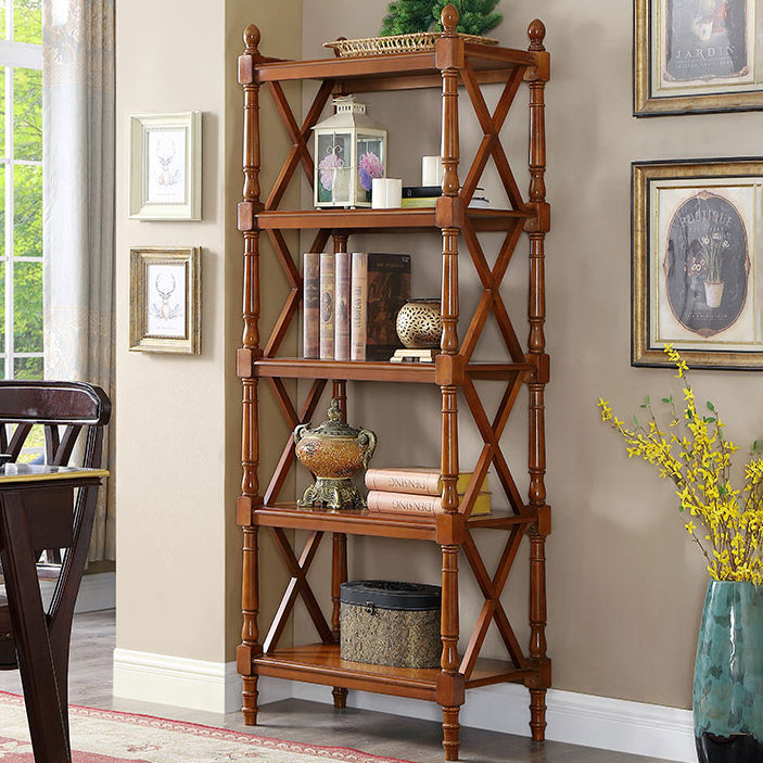 Solid Wood Standard Bookcase Modern Fixed Bookshelf for Home Office