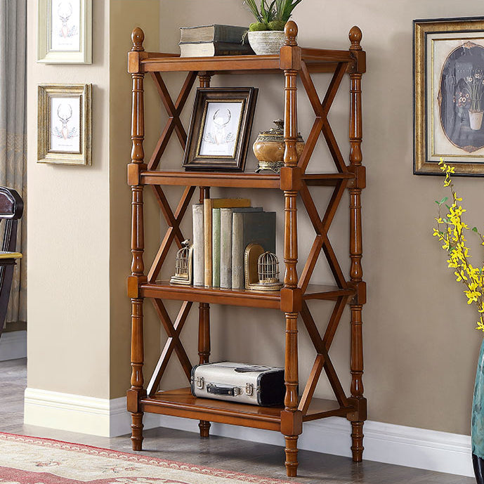 Solid Wood Standard Bookcase Modern Fixed Bookshelf for Home Office