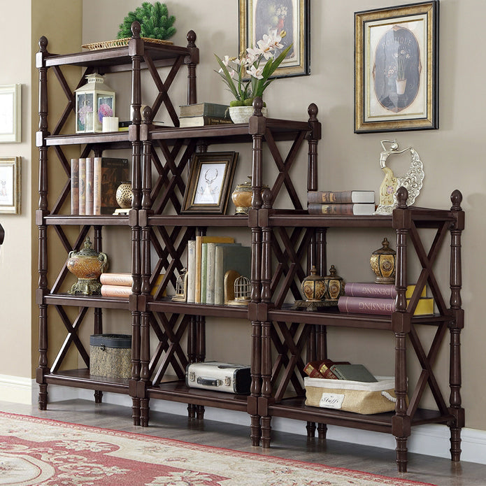 Solid Wood Standard Bookcase Modern Fixed Bookshelf for Home Office