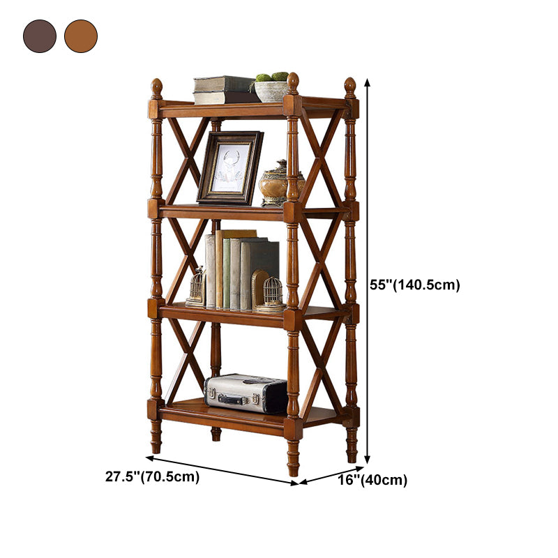 Solid Wood Standard Bookcase Modern Fixed Bookshelf for Home Office