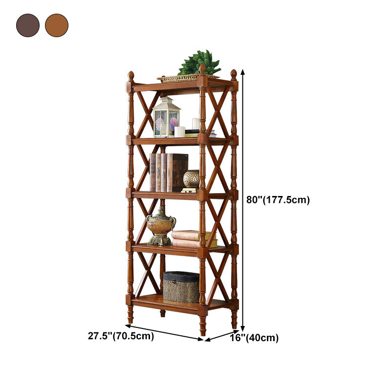 Solid Wood Standard Bookcase Modern Fixed Bookshelf for Home Office