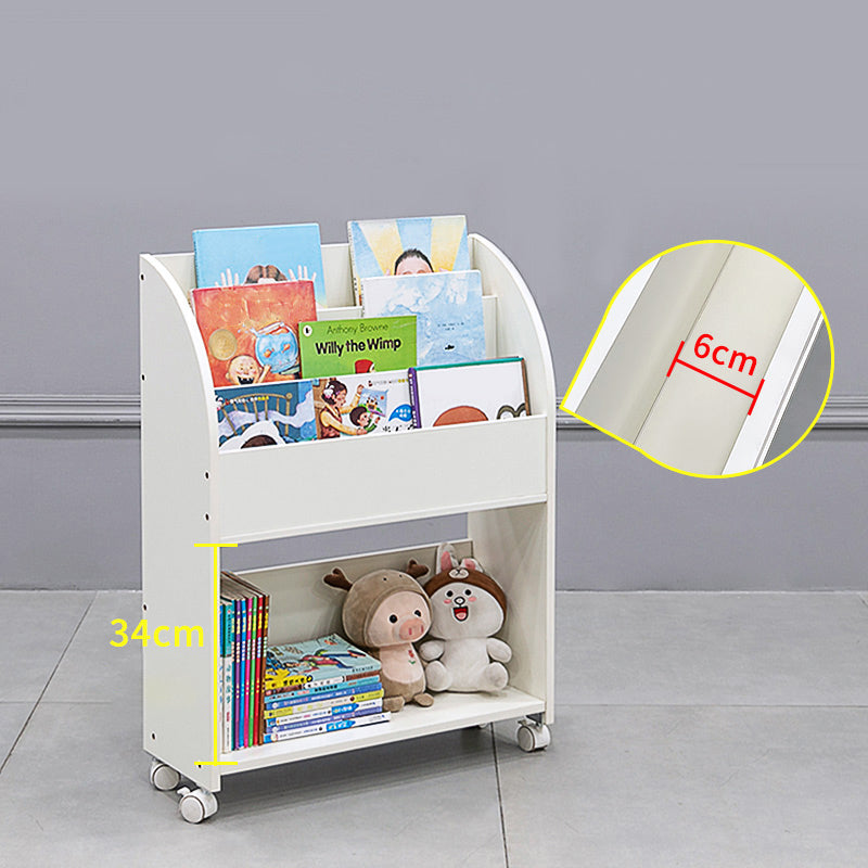 Libreria in legno fabbricata a scala moderna con ruote di caster