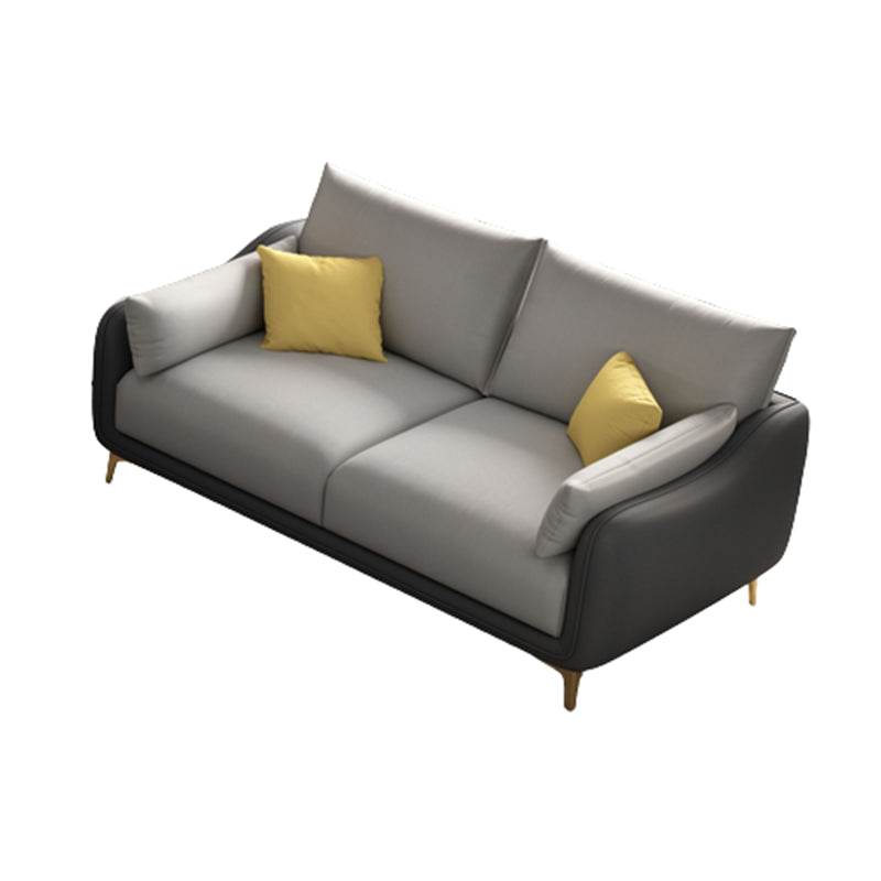 Contemporary Sloped Arm Faux Leather Stain Resistant Sofa Couch
