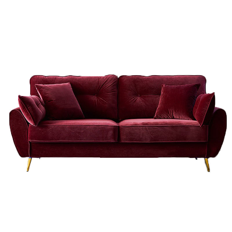 Contemporary Standard Flared Arm Sofa Convertible Sofa, 63.38" W x 35.82" D x 34.64" H Red Clearhalo 'furn' 'furn_sofas' 'Furniture' 'Living Room Furniture' 'Sofa' 'sofas' 5184021