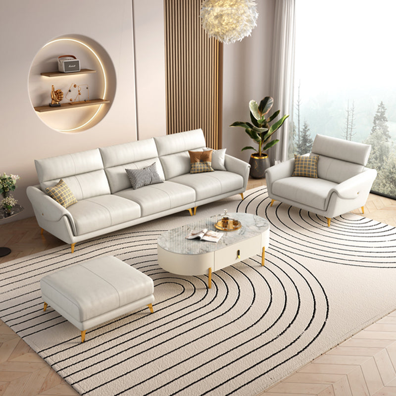 Sofá de cuero falso 37.40 "D x 37.40" H Sofá de brazo acampanado para sala de estar