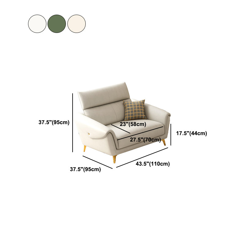 Sofá de cuero falso 37.40 "D x 37.40" H Sofá de brazo acampanado para sala de estar