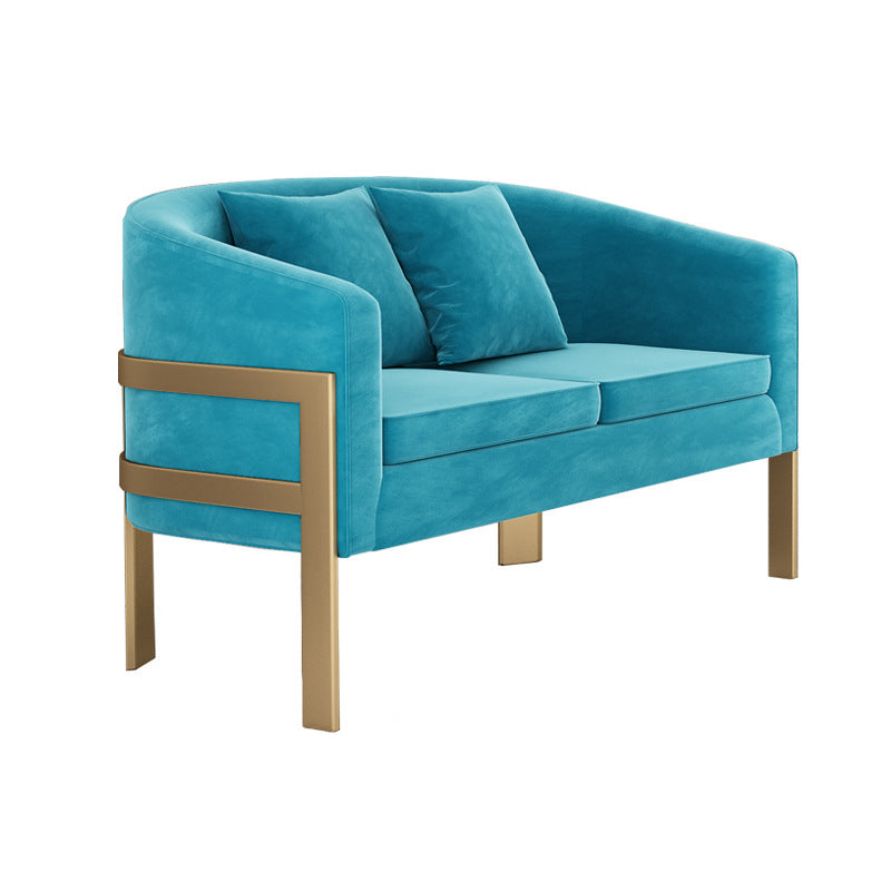 リビングルーム28.35 "のタイトな背中のあるベルベット傾斜腕ソファ