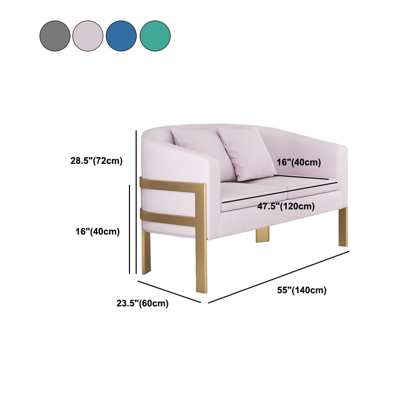Velvet Sloped Arms Sofa with Tight Back for Living Room 28.35" High