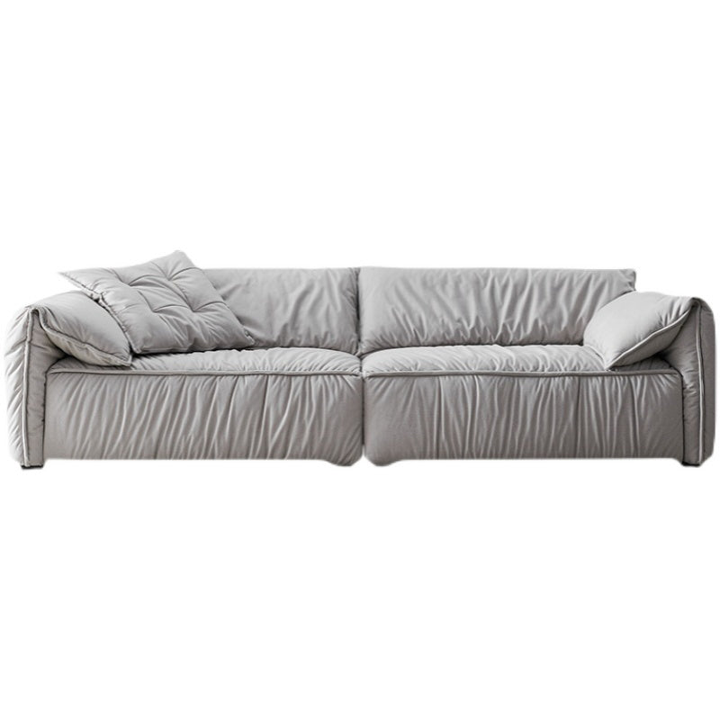Contemporary Standard Pillow Top Arm Sofa Couch with Pillows in Grey
