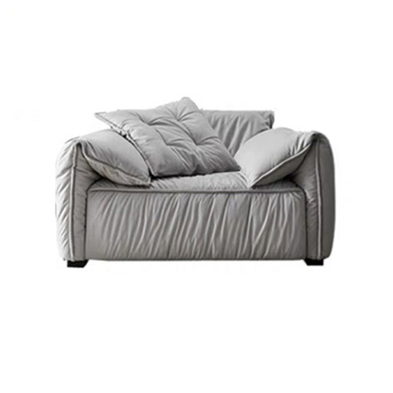 Sofá de sofá de brazo superior de almohada estándar contemporáneo con almohadas en gris