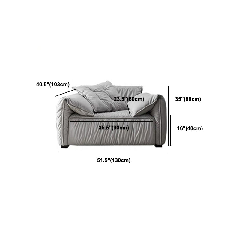 Sofá de sofá de brazo superior de almohada estándar contemporáneo con almohadas en gris