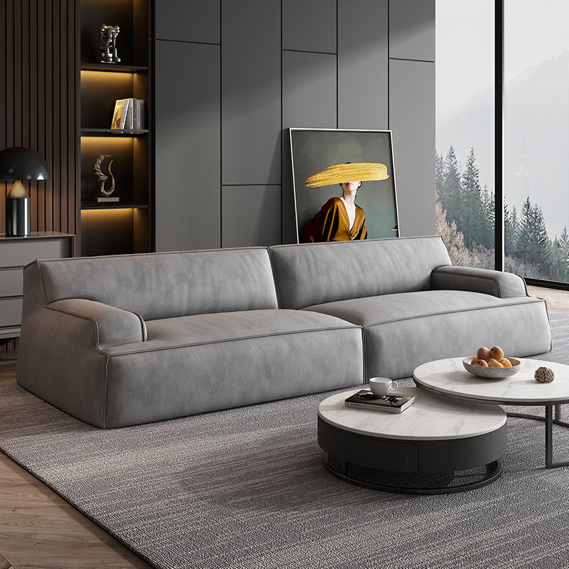 灰色の標準的な現代的なタイトな背中の埋め込み式腕ソファソファ