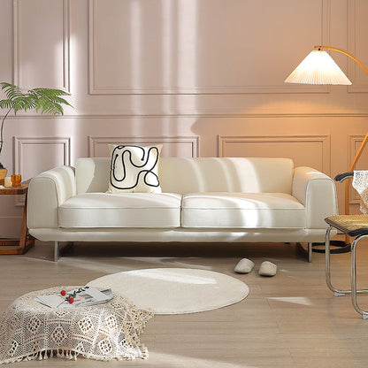 Sofá de terciopelo de brazo cuadrado con espalda apretada para la sala de estar 26.77 "alto